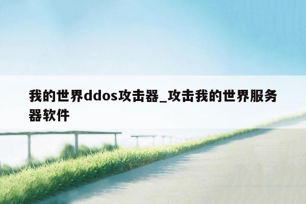 我的世界ddos攻击器_攻击我的世界服务器软件