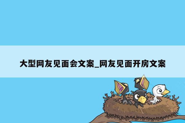 大型网友见面会文案_网友见面开房文案