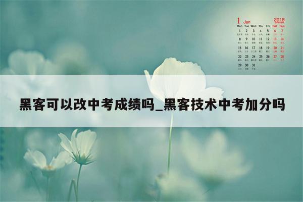 黑客可以改中考成绩吗_黑客技术中考加分吗