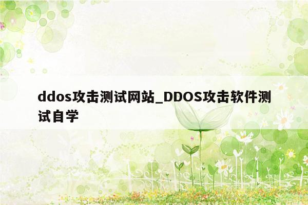 ddos攻击测试网站_DDOS攻击软件测试自学