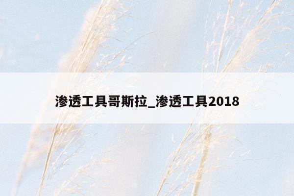 渗透工具哥斯拉_渗透工具2018