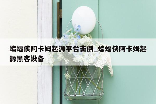 蝙蝠侠阿卡姆起源平台击倒_蝙蝠侠阿卡姆起源黑客设备