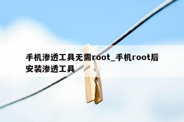 手机渗透工具无需root_手机root后安装渗透工具