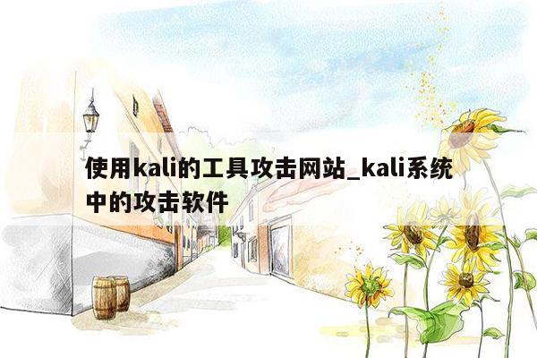 使用kali的工具攻击网站_kali系统中的攻击软件