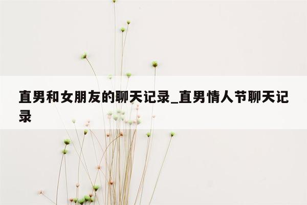 直男和女朋友的聊天记录_直男情人节聊天记录