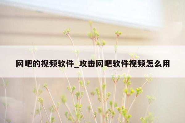 网吧的视频软件_攻击网吧软件视频怎么用