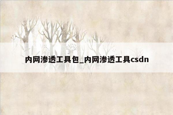 内网渗透工具包_内网渗透工具csdn