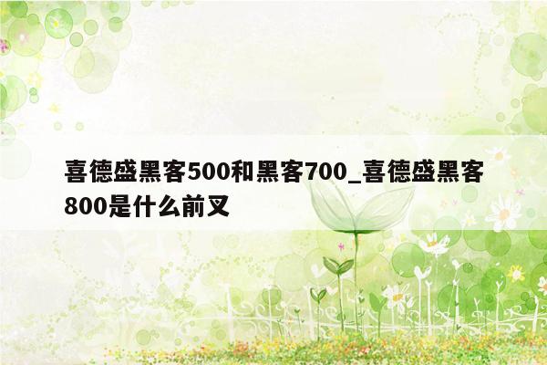 喜德盛黑客500和黑客700_喜德盛黑客800是什么前叉