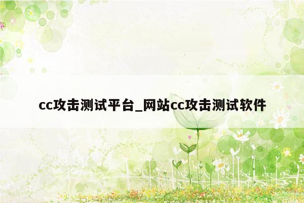 cc攻击测试平台_网站cc攻击测试软件