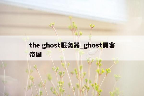 the ghost服务器_ghost黑客帝国