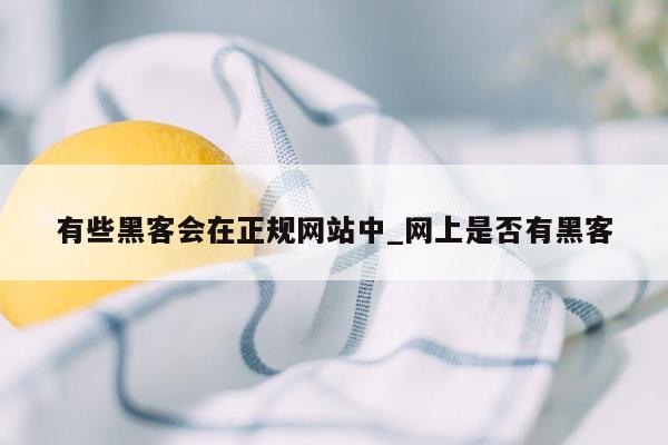 有些黑客会在正规网站中_网上是否有黑客