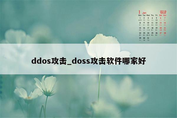 ddos攻击_doss攻击软件哪家好