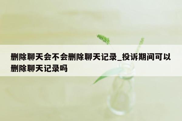 删除聊天会不会删除聊天记录_投诉期间可以删除聊天记录吗