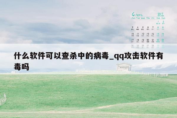 什么软件可以查杀中的病毒_qq攻击软件有毒吗