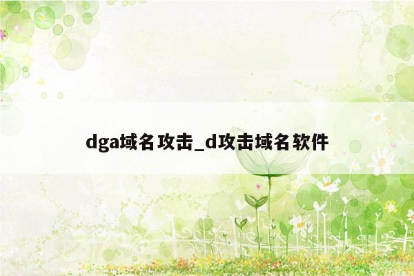 dga域名攻击_d攻击域名软件