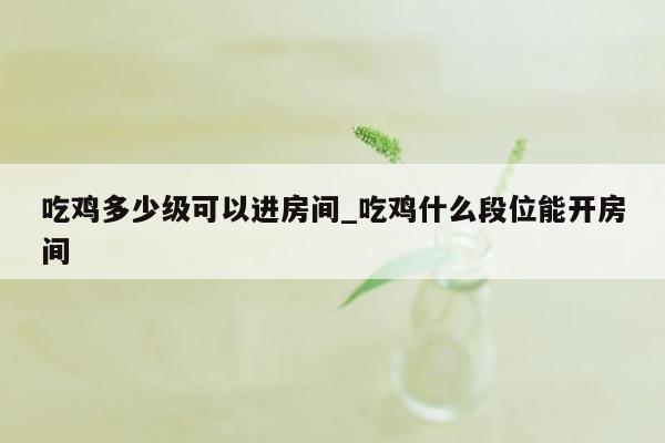 吃鸡多少级可以进房间_吃鸡什么段位能开房间