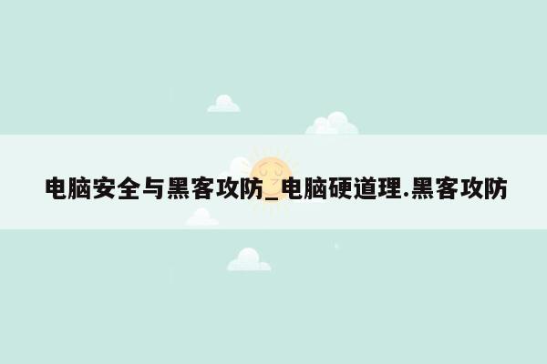 电脑安全与黑客攻防_电脑硬道理.黑客攻防