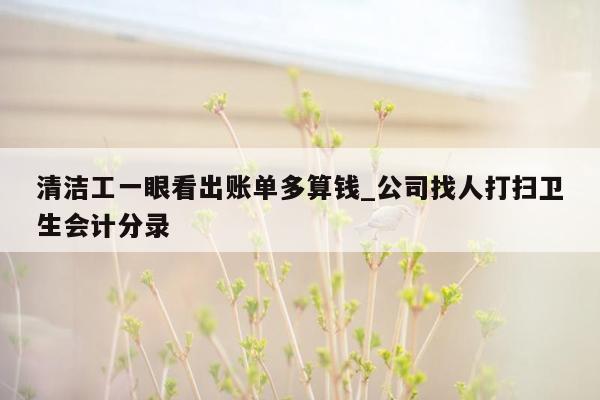 清洁工一眼看出账单多算钱_公司找人打扫卫生会计分录