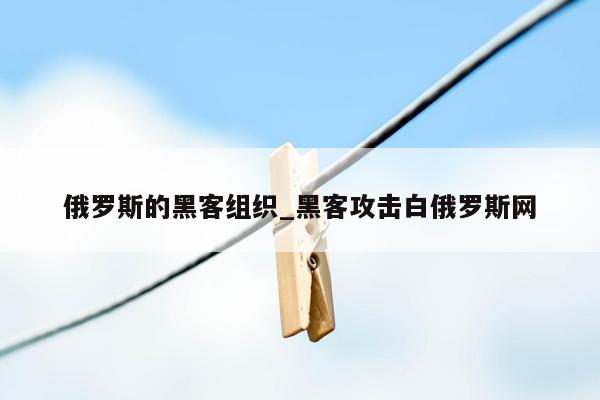 俄罗斯的黑客组织_黑客攻击白俄罗斯网