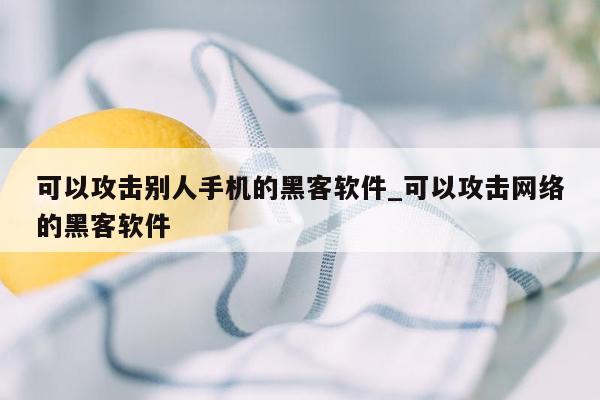 可以攻击别人手机的黑客软件_可以攻击网络的黑客软件