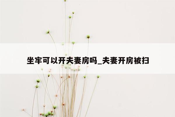 坐牢可以开夫妻房吗_夫妻开房被扫