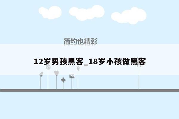 12岁男孩黑客_18岁小孩做黑客