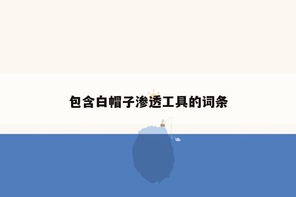 包含白帽子渗透工具的词条