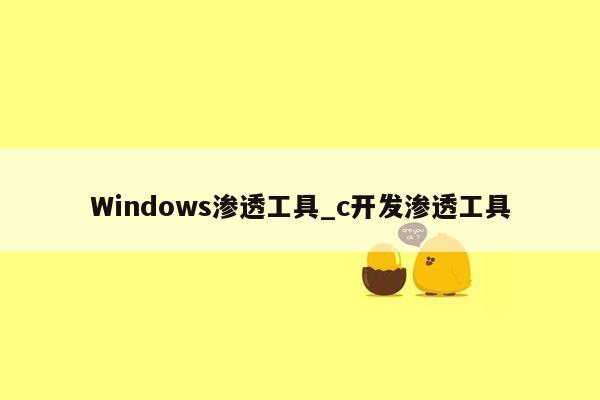 Windows渗透工具_c开发渗透工具