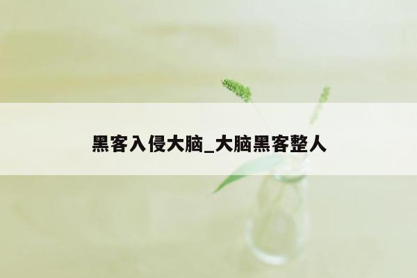 黑客入侵大脑_大脑黑客整人