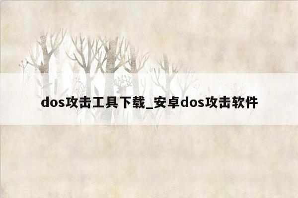 dos攻击工具下载_安卓dos攻击软件