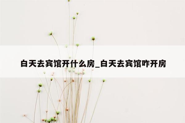 白天去宾馆开什么房_白天去宾馆咋开房