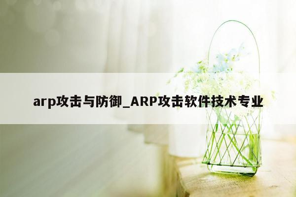 arp攻击与防御_ARP攻击软件技术专业