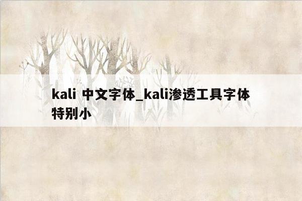 kali 中文字体_kali渗透工具字体特别小