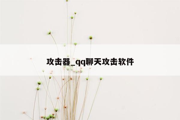 攻击器_qq聊天攻击软件