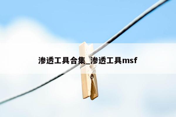 渗透工具合集_渗透工具msf