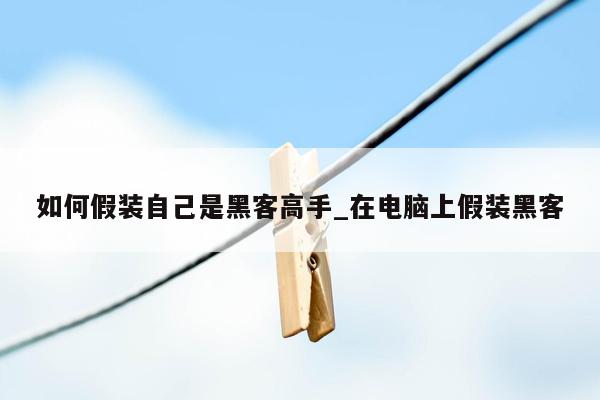 如何假装自己是黑客高手_在电脑上假装黑客