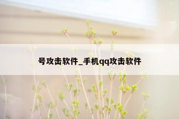 号攻击软件_手机qq攻击软件