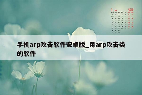 手机arp攻击软件安卓版_用arp攻击类的软件