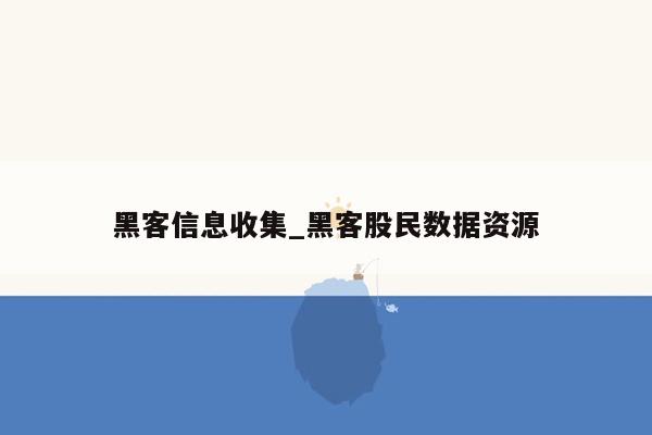 黑客信息收集_黑客股民数据资源