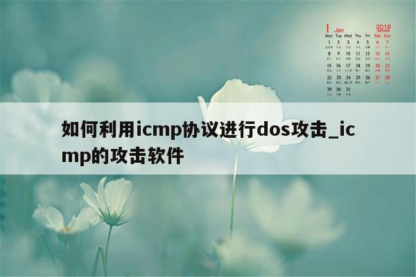 如何利用icmp协议进行dos攻击_icmp的攻击软件