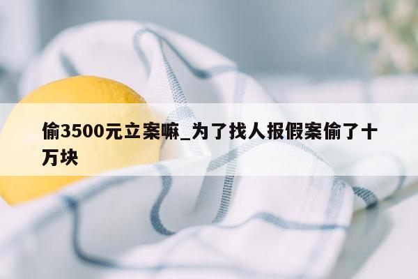 偷3500元立案嘛_为了找人报假案偷了十万块