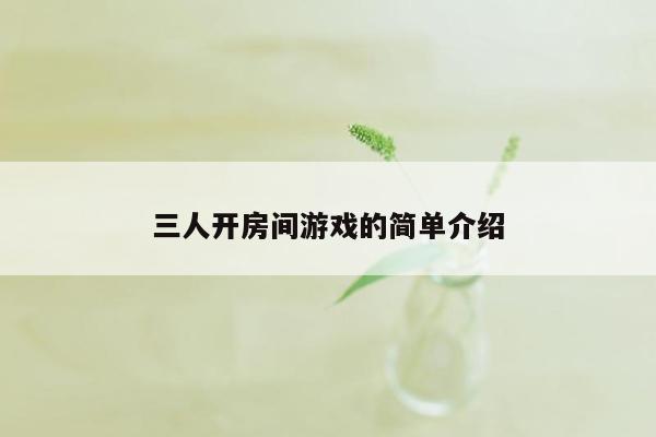 三人开房间游戏的简单介绍