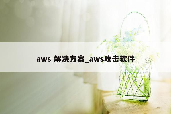 aws 解决方案_aws攻击软件