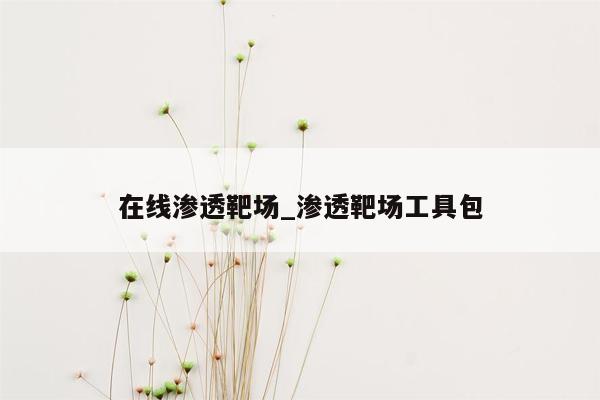 在线渗透靶场_渗透靶场工具包