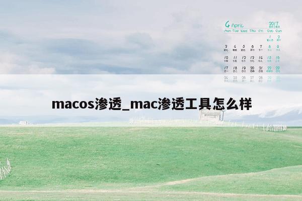 macos渗透_mac渗透工具怎么样