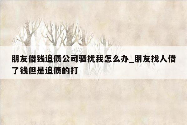 朋友借钱追债公司骚扰我怎么办_朋友找人借了钱但是追债的打