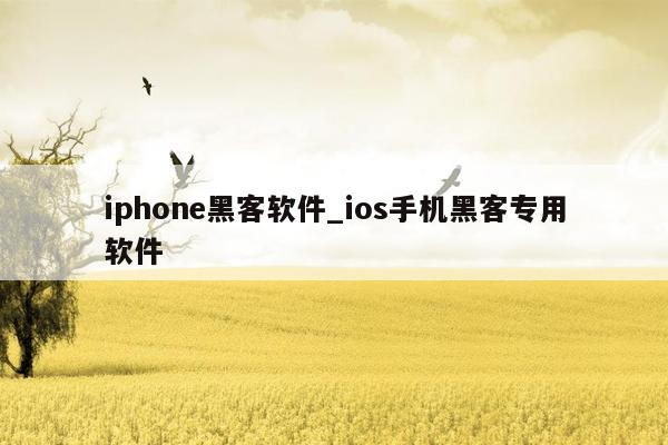 iphone黑客软件_ios手机黑客专用软件