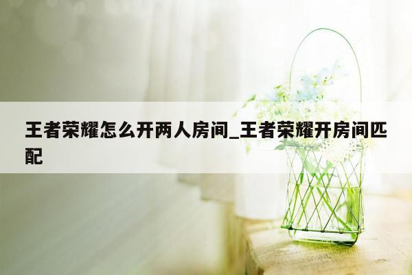 王者荣耀怎么开两人房间_王者荣耀开房间匹配