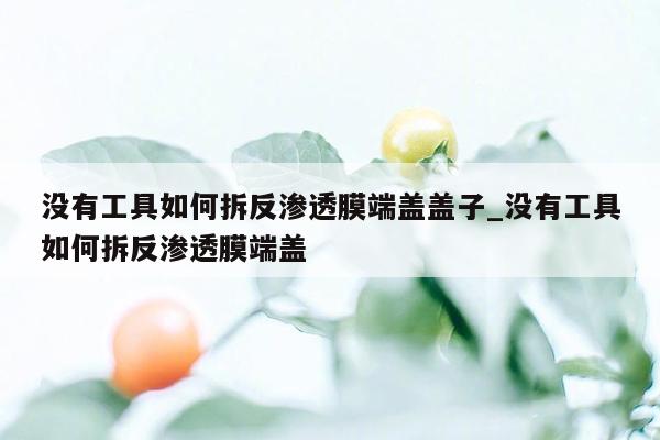 没有工具如何拆反渗透膜端盖盖子_没有工具如何拆反渗透膜端盖