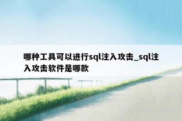 哪种工具可以进行sql注入攻击_sql注入攻击软件是哪款